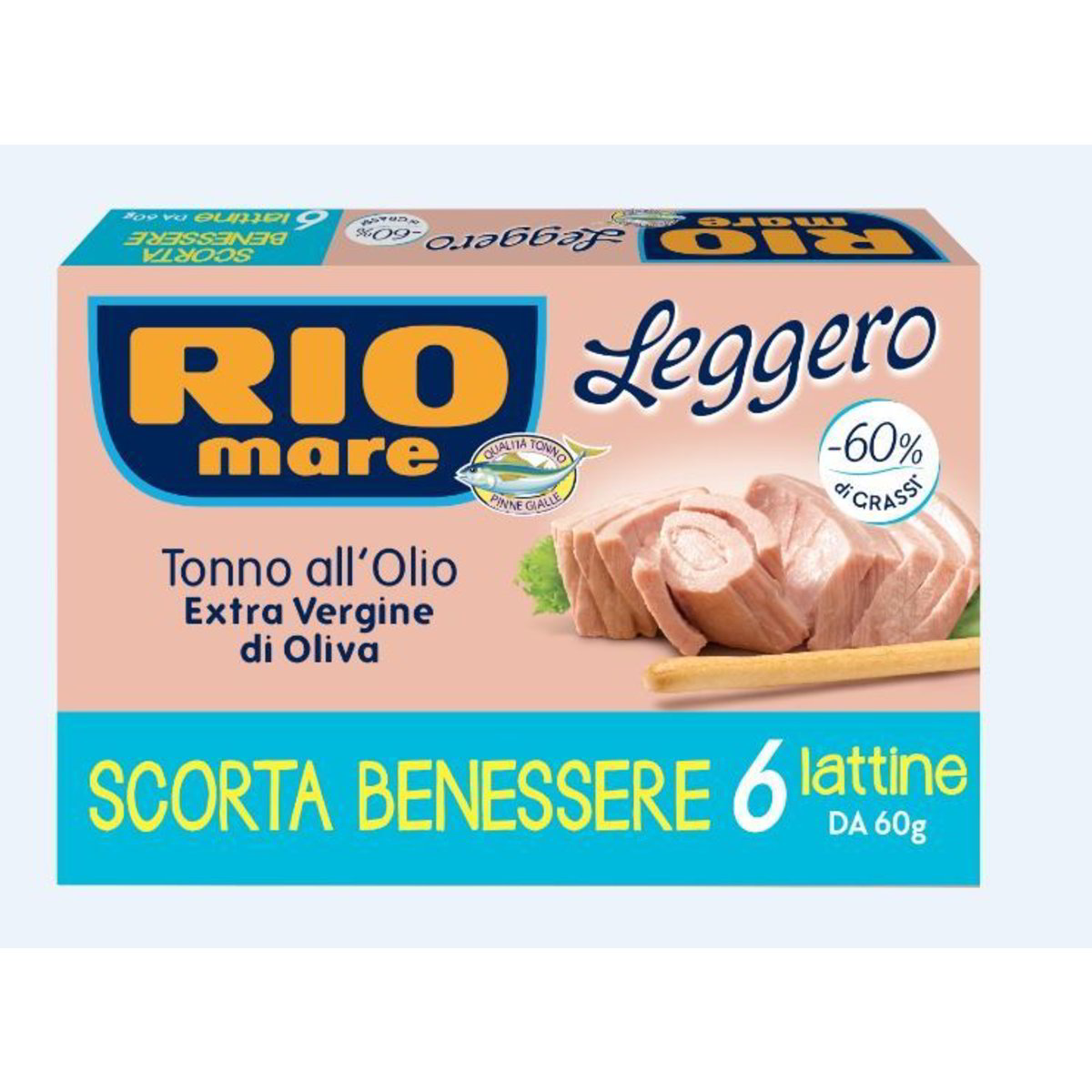 TONNO LEGGERO ALL OLIO EXTRA VERGINE DI OLIVA RIO MARE G60X6 L