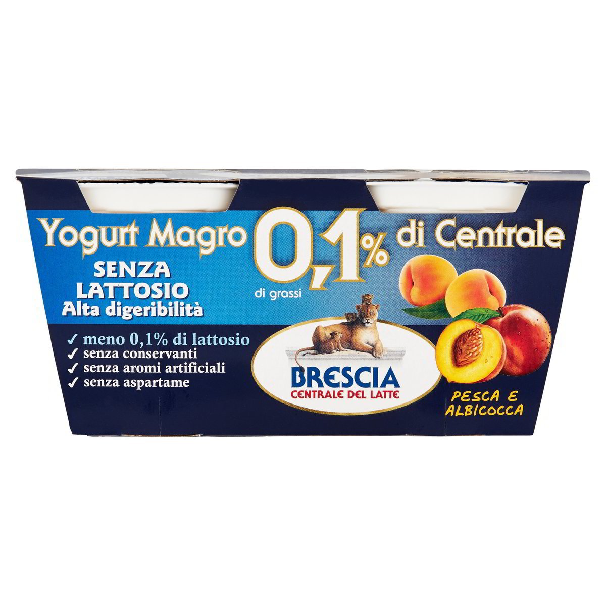 Yogurt Magro Senza Lattosio Pesca E Albicocca Centrale Del Latte