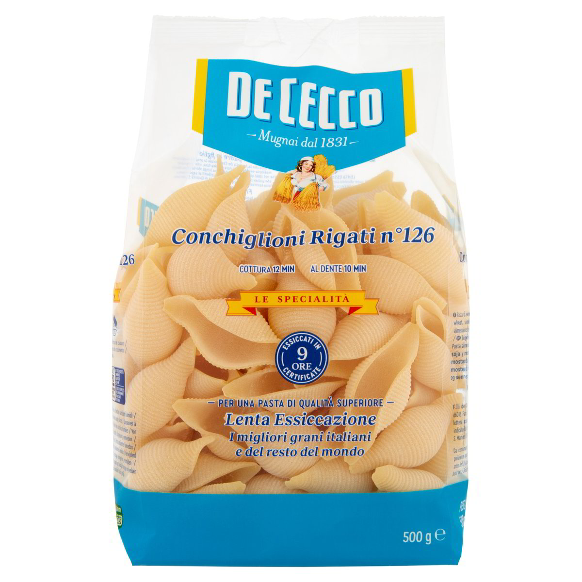 CONCHIGLIONI RIGATI N 126 DE CECCO GR 500 L Ecommerce Secondo Iper Tosano