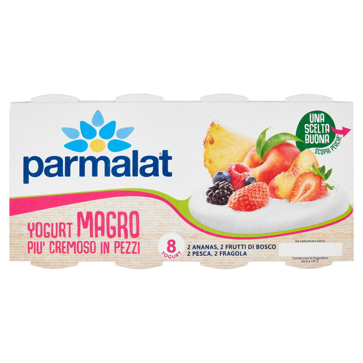 Yogurt Magro Cremoso In Pezzi Frutta Assortita Latteria Sociale Chiuro