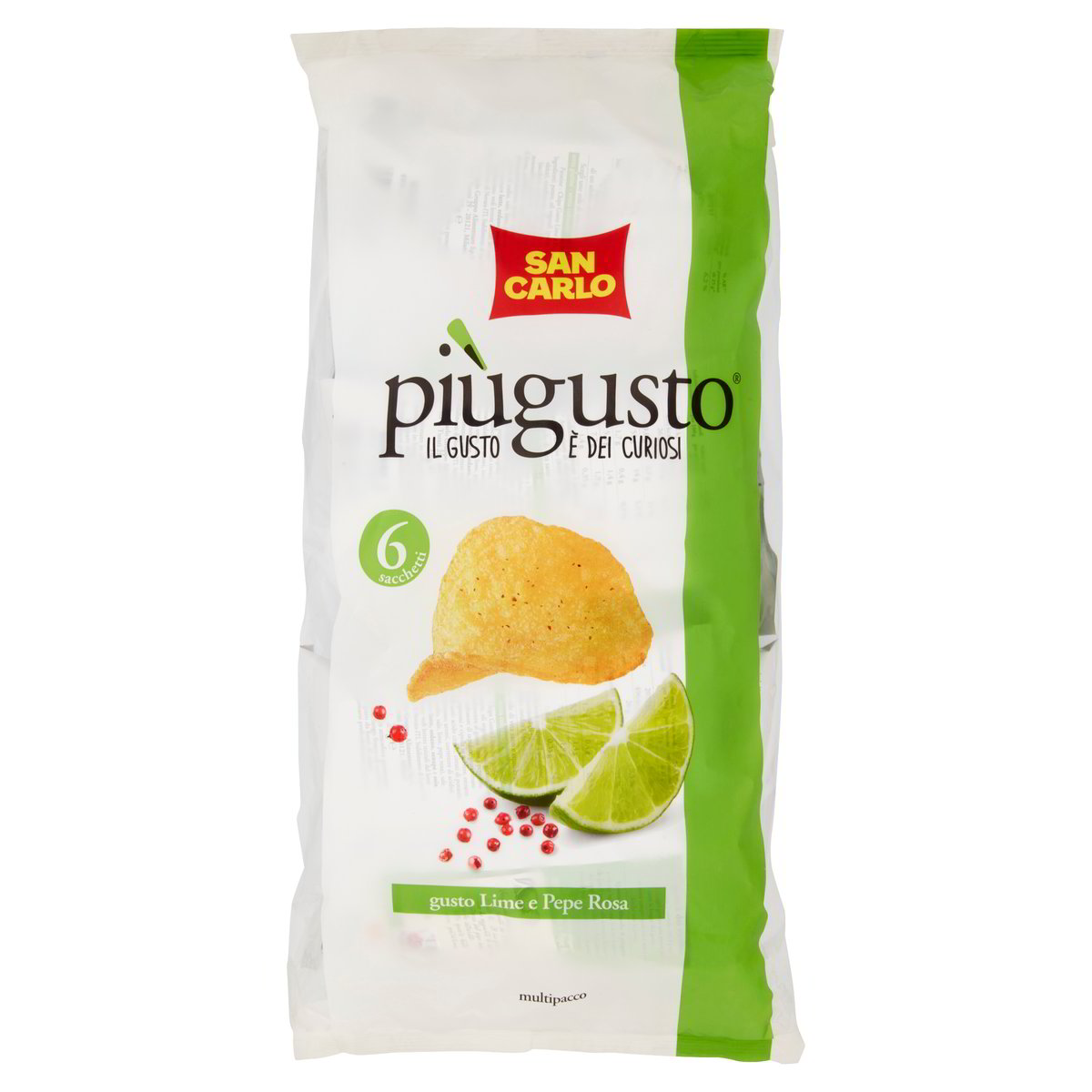 PATATINE PIU GUSTO LIME MPK X6 SAN CARLO GR 150 L Ecommerce Secondo