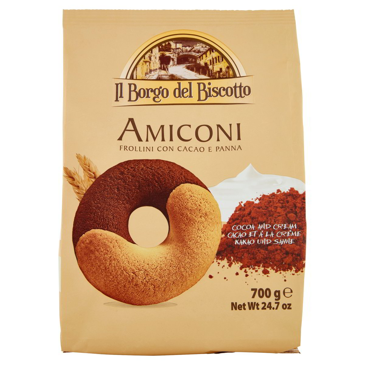 Frollini Con Cacao E Panna Amiconi Il Borgo Del Biscotto Gr L